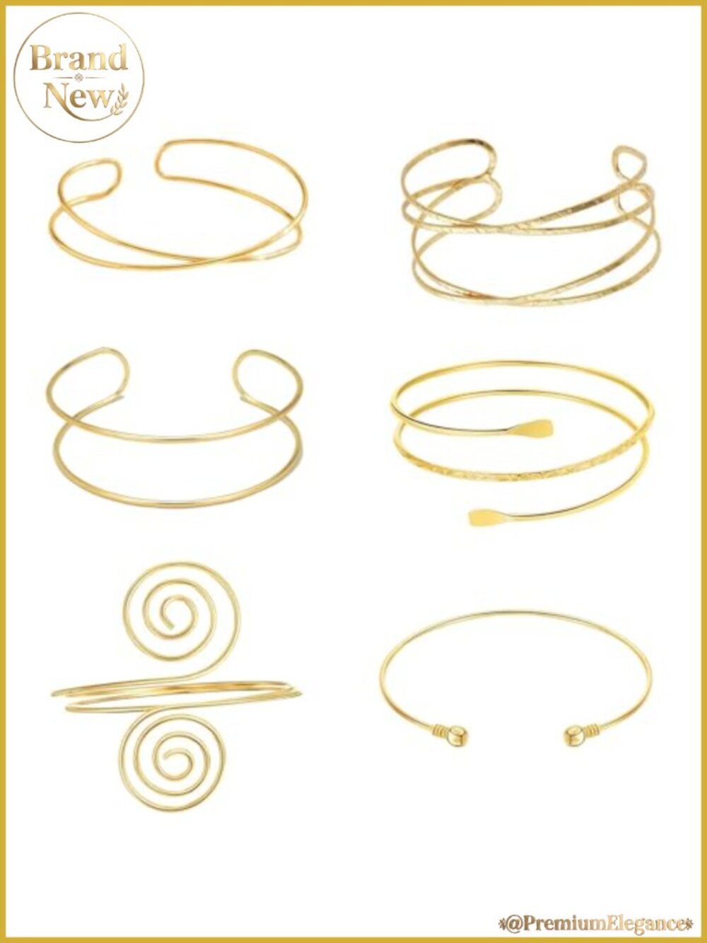 6 PCS Gold Upper Arm Cuff Bracelets for Women Adjustable Boho Arm Band Set